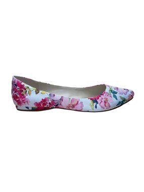 Nine West Women’s White & Red Floral Print Speak Up 2 Ballet Flats Size 9.5M
